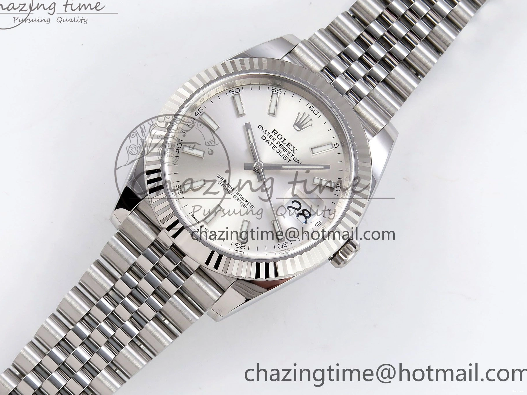 MiroTime 0331 Neat DateJust 41 126334 C+F 1:1 Best Edition 904L Steel Silver Dial on SS Jubilee Bracelet VR 1389